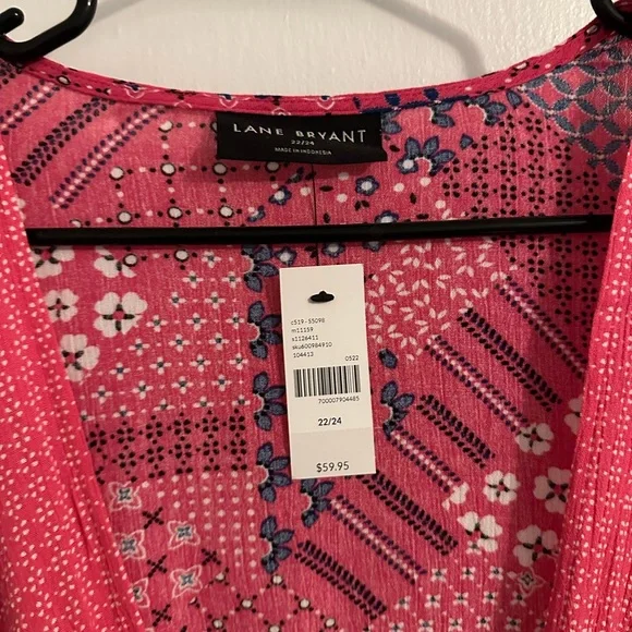 Lane Bryant Size 22/24 Open front with waist tie kimono / duster nwt - Picture 2 of 6